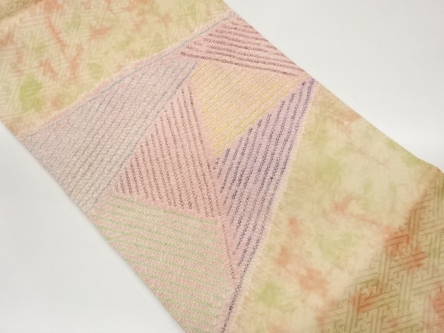 JAPANESE NAGOYA OBI / SHIBORI / GEOMETRIC